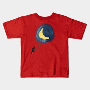 A moon and a cat Kids T-Shirt